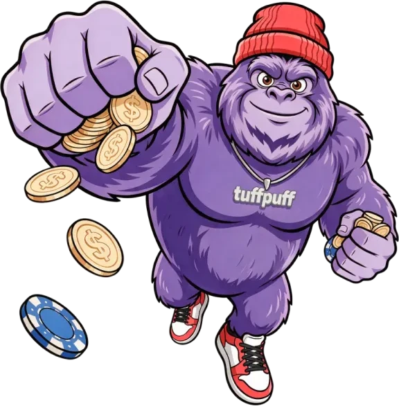 TuffPuffin gorillamaskotti ja kolikot